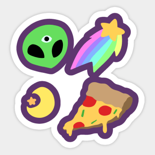 Pastel Space Pizza Sticker